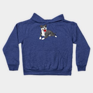 Dog - Staffordshire Bull Terrier - Blue and White Kids Hoodie